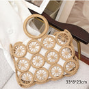 Round Straw Beach Bag Vintage Handmade Woven Shoulder Bag Raffia circle Rattan bags Bohemian Summer Vacation Casual Bags