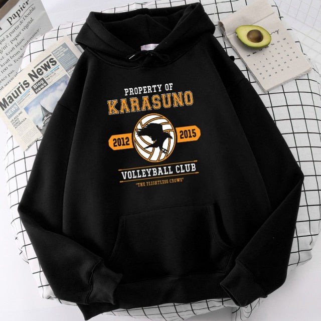 Japanese Anime Haikyuu Hoodies Men Funny Harajuku Streetwear Harajuku Karasuno Fly High Graphic Sweatshirts Unisex Tops Man