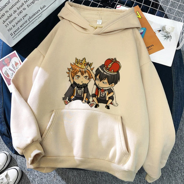 Japanese Anime Haikyuu Hoodies Men Funny Harajuku Streetwear Harajuku Karasuno Fly High Graphic Sweatshirts Unisex Tops Man