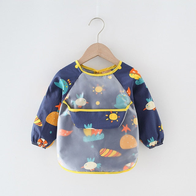Baby Bib Waterproof Apron Long Sleeve Art Smock for Kids Baby Stuff Chest Protection Feeding Bibs