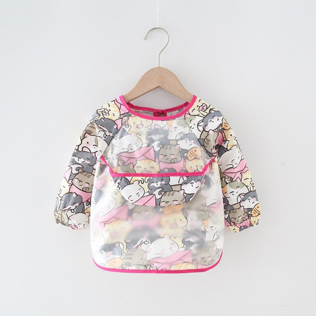 Baby Bib Waterproof Apron Long Sleeve Art Smock for Kids Baby Stuff Chest Protection Feeding Bibs
