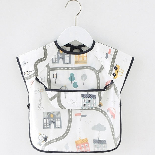 Baby Bib Waterproof Apron Long Sleeve Art Smock for Kids Baby Stuff Chest Protection Feeding Bibs