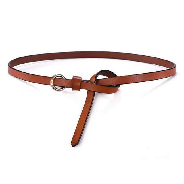 Adjustable PU Leather Ladies Dress Belts Skinny Thin Women Waist Belts Strap Gold Color Buckle Female Belts pasek damski