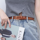 Adjustable PU Leather Ladies Dress Belts Skinny Thin Women Waist Belts Strap Gold Color Buckle Female Belts pasek damski