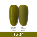 7ml HNUIXTop Coat UV Nail Polish Matte Color Gel Nail Polish Dissolvable Green Series Nail Paint Semi-Permanent Manicure Gel
