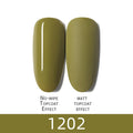 7ml HNUIXTop Coat UV Nail Polish Matte Color Gel Nail Polish Dissolvable Green Series Nail Paint Semi-Permanent Manicure Gel