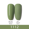 7ml HNUIXTop Coat UV Nail Polish Matte Color Gel Nail Polish Dissolvable Green Series Nail Paint Semi-Permanent Manicure Gel