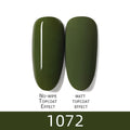7ml HNUIXTop Coat UV Nail Polish Matte Color Gel Nail Polish Dissolvable Green Series Nail Paint Semi-Permanent Manicure Gel