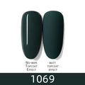 7ml HNUIXTop Coat UV Nail Polish Matte Color Gel Nail Polish Dissolvable Green Series Nail Paint Semi-Permanent Manicure Gel