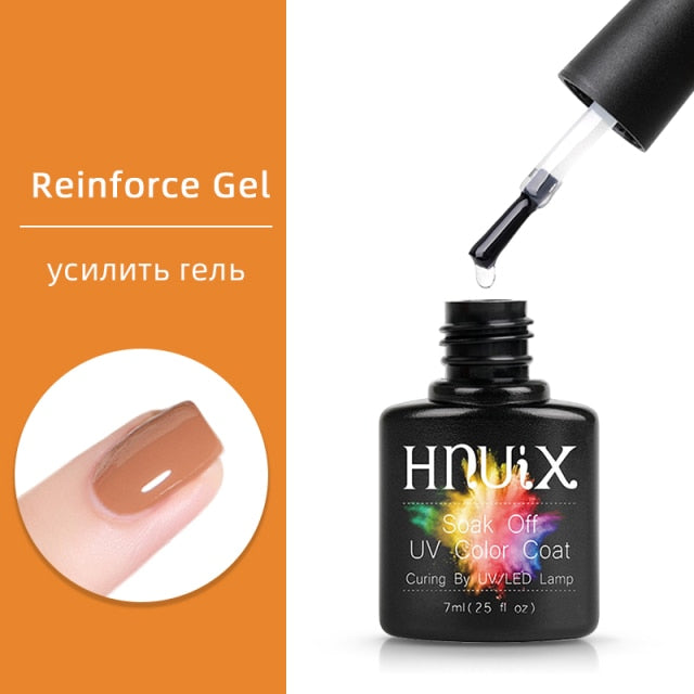 7ml HNUIXTop Coat UV Nail Polish Matte Color Gel Nail Polish Dissolvable Green Series Nail Paint Semi-Permanent Manicure Gel