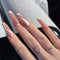 24pc Black Border Wear Long Paragraph Fashion Manicure Patch False Nail Full Cover Wearable Coffin Fake Nail Matte Ballerina Art
