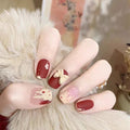 24pc Black Border Wear Long Paragraph Fashion Manicure Patch False Nail Full Cover Wearable Coffin Fake Nail Matte Ballerina Art