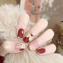 24pc Black Border Wear Long Paragraph Fashion Manicure Patch False Nail Full Cover Wearable Coffin Fake Nail Matte Ballerina Art