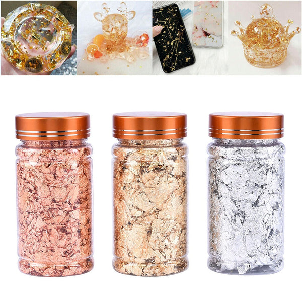 Nail Art Shiny Foil Leaf Gold Flakes Chunky Glitter Body Decor Makeup Art Decor New Year's Stickers Paper for Nails DIY Design