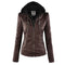 Faux Leather Jacket Women 2021 Basic Jacket Coat Female Winter Motorcycle Jacket Faux Leather Suede PU Zipper Hoodies Outerwear