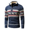 Men 2021 Autumn New Casual Jacquard Half Zip Polo Sweater Cardigan Jacket Men Winter Long Sleeve Mock Neck Sweater Pullover Men