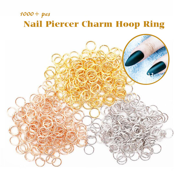 1000pc+ Pierced Arylictips Punk Charms 5-6mm Loops Metal Tools Piercing Jewelry Connect Hoop Decoration Nail Art Alloy Ring 2021