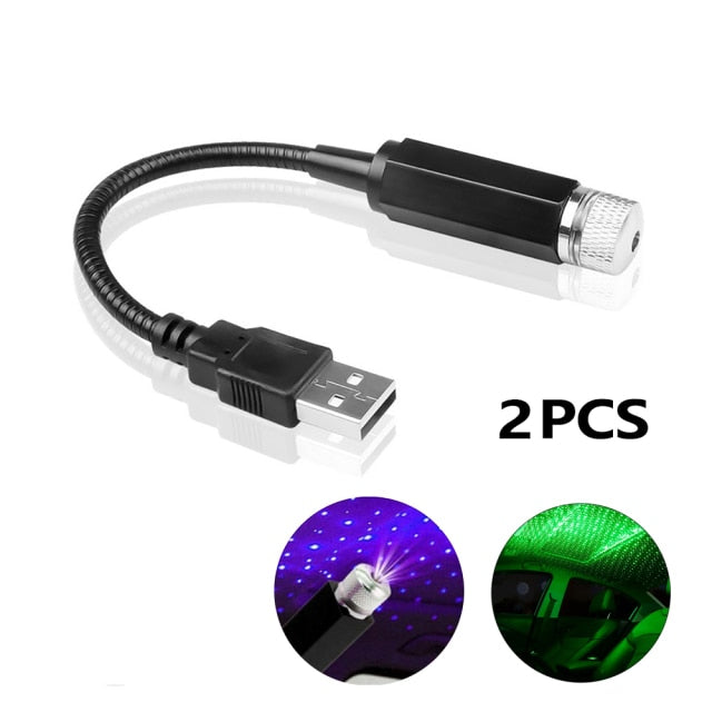 Mini LED Car Roof Star Night Light Projector Atmosphere Galaxy Lamp USB Decorative Lamp Adjustable Car Interior Decor Light