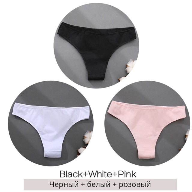 3PCS/Set Cotton Underwear Women M-2XL Comfortable Panties Ladies Plus Size Underpants Solid Color Briefs Female Lingerie