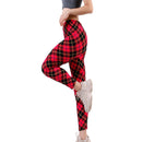 Women Leggings Grid Print Exercise Fitness Leggins Elasticity Plaid Push Up Legging Female Sexy Trousers Pants