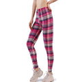 Women Leggings Grid Print Exercise Fitness Leggins Elasticity Plaid Push Up Legging Female Sexy Trousers Pants