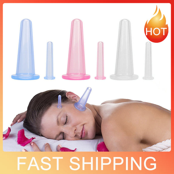 2pcs Silicone Cupping Suction Can Vacuum Face Massage Cup for Facial Leg Arm Relaxation Household Health Care Tool