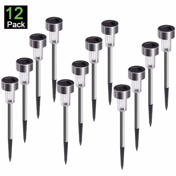 12Pcs Solar Garden Light Outdoor Solar Power Lantern Waterpoof Landscape Decoration Lighting For Pathway Yard Lawn Sunpower Lamp