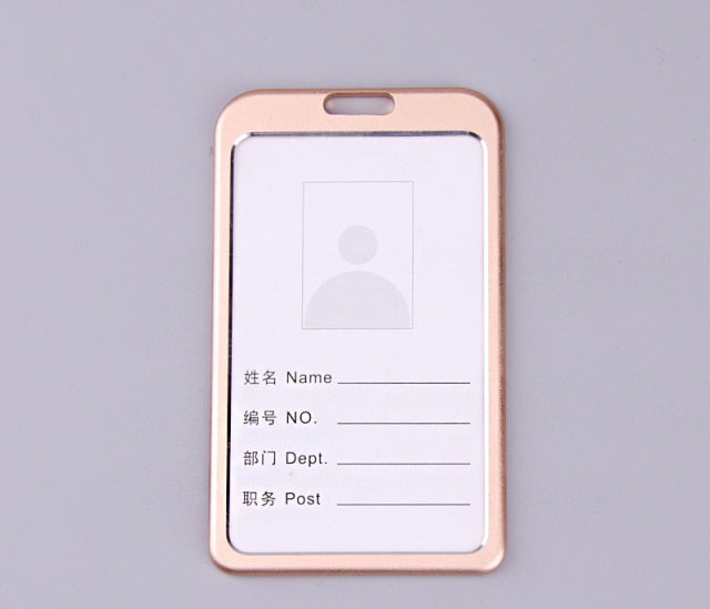 Men Women Business Bank Credit Card Holder Name ID Card Cover Work Card Holders Metal Work Identity Badge with Lanyard Card Case