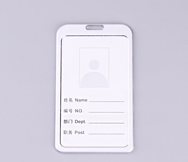 Men Women Business Bank Credit Card Holder Name ID Card Cover Work Card Holders Metal Work Identity Badge with Lanyard Card Case