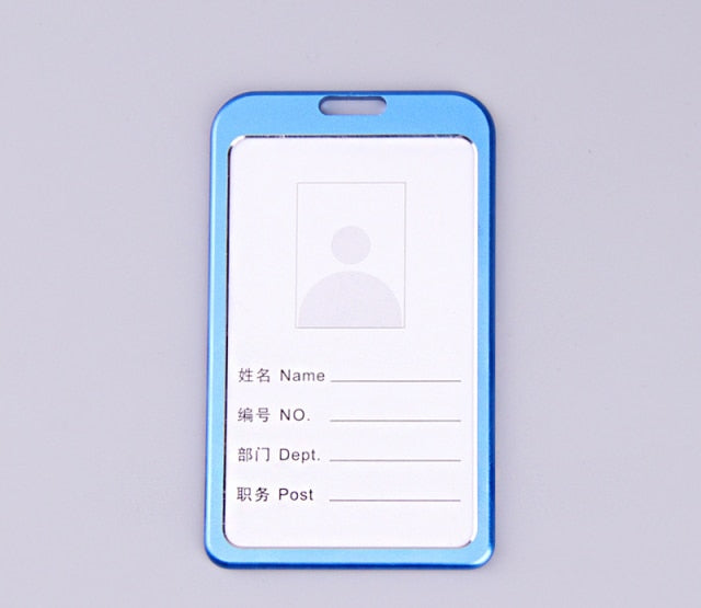 Men Women Business Bank Credit Card Holder Name ID Card Cover Work Card Holders Metal Work Identity Badge with Lanyard Card Case