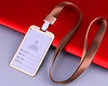 Men Women Business Bank Credit Card Holder Name ID Card Cover Work Card Holders Metal Work Identity Badge with Lanyard Card Case