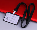 Men Women Business Bank Credit Card Holder Name ID Card Cover Work Card Holders Metal Work Identity Badge with Lanyard Card Case