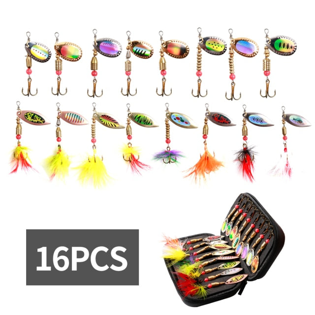 LUSHAZER fishing Metal spinner set 3g-7g Spoon Hard Bait Artificial Bait Metal Fishing Lure Bass sequins spinner for bass carp