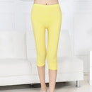 CUHAKCI Women Sexy Leggings Summer Capris Neon High Waist Jeggings Spandex Female Fitness Thin Short Pants