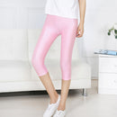 CUHAKCI Women Sexy Leggings Summer Capris Neon High Waist Jeggings Spandex Female Fitness Thin Short Pants