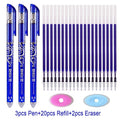 25Pcs Creative Drawing Gel Pen Erasable Refills Rod 0.5mm Ink Washable Handle Ballpoint Pens kawaii Stationery for School Office