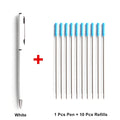 1+10Pcs/Set Metal Ballpoint Pen With Refills For School Office Stainless steel Material Rotating Stationery Supplies Pens