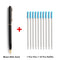 1+10Pcs/Set Metal Ballpoint Pen With Refills For School Office Stainless steel Material Rotating Stationery Supplies Pens