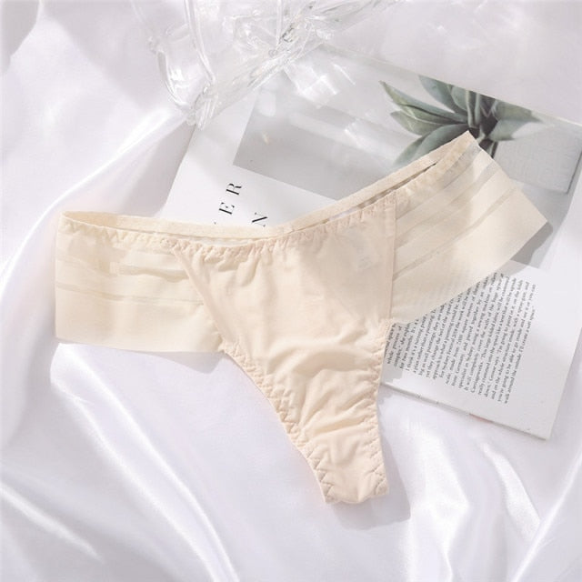 FINETOO G-String Women's Panties Seamless Perspective Underwear Women See-Through Underpants Girls Intimates Lingerie M-XL