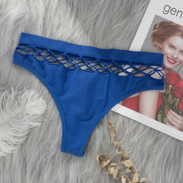 Hollow Out Lingerie Europe Seamless Sexy Panties Women High Elastic Mesh Thong Hip Waist Comfortable Female G- String Lingerie