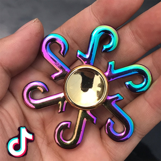 Colorful Zinc Alloy Fidget Spinner Gyro Toys R188 Metal Bearing Rainbow Hand Spinner  Focus Toys For Adult Kids Christmas Gifts