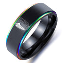 8mm Attack on Titan Black sliver Stainless Steel Ring Wings Of Liberty Flag Finger Rings For Men Women Jewelry Anime Fans