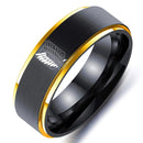 8mm Attack on Titan Black sliver Stainless Steel Ring Wings Of Liberty Flag Finger Rings For Men Women Jewelry Anime Fans