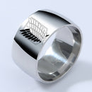8mm Attack on Titan Black sliver Stainless Steel Ring Wings Of Liberty Flag Finger Rings For Men Women Jewelry Anime Fans