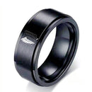 8mm Attack on Titan Black sliver Stainless Steel Ring Wings Of Liberty Flag Finger Rings For Men Women Jewelry Anime Fans