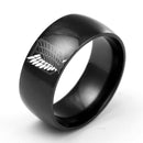 8mm Attack on Titan Black sliver Stainless Steel Ring Wings Of Liberty Flag Finger Rings For Men Women Jewelry Anime Fans