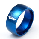 8mm Attack on Titan Black sliver Stainless Steel Ring Wings Of Liberty Flag Finger Rings For Men Women Jewelry Anime Fans