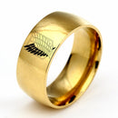 8mm Attack on Titan Black sliver Stainless Steel Ring Wings Of Liberty Flag Finger Rings For Men Women Jewelry Anime Fans
