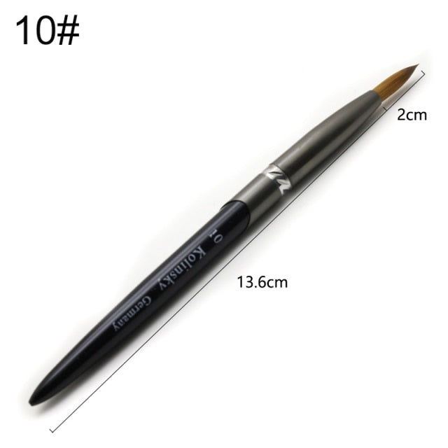 TIANMI kolinsky D Nail Brush Crystal Pen Pure Kolinsky Hair Acrylic Round Nail Brush Size 4/6/8/10/12/14/28 Nail Tool  2020