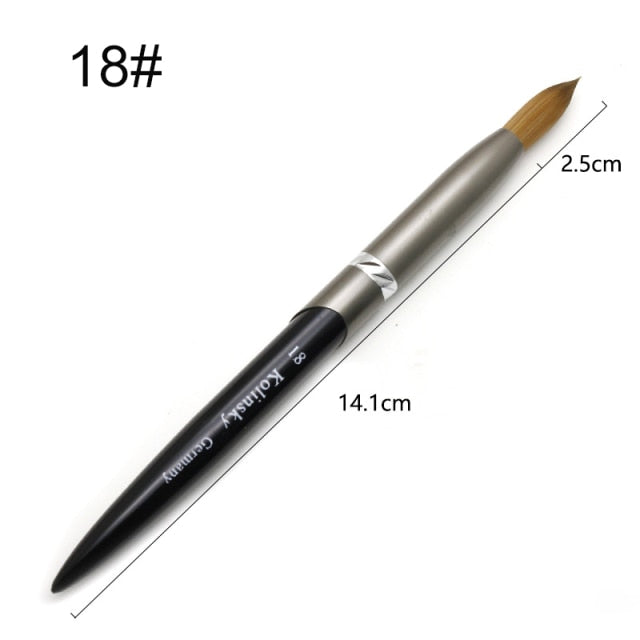 TIANMI kolinsky D Nail Brush Crystal Pen Pure Kolinsky Hair Acrylic Round Nail Brush Size 4/6/8/10/12/14/28 Nail Tool  2020